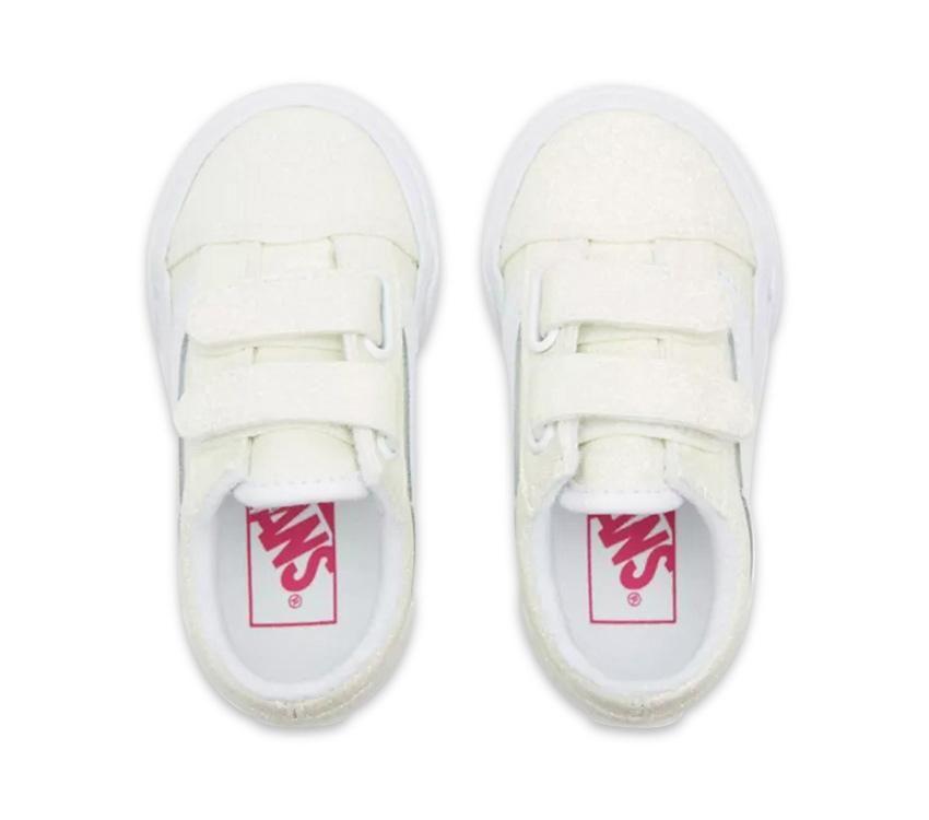 Vans Toddler Old Skool V (UV Glitter) Pink True White - 50-50 Skate Shop