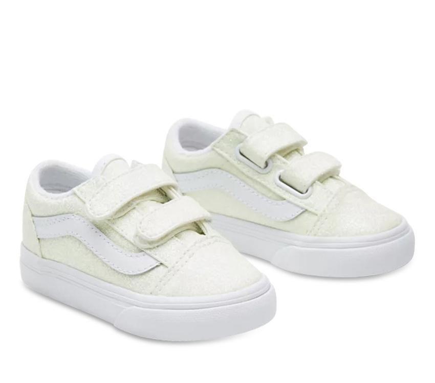 Vans Toddler Old Skool V (UV Glitter) Pink True White - 50-50 Skate Shop