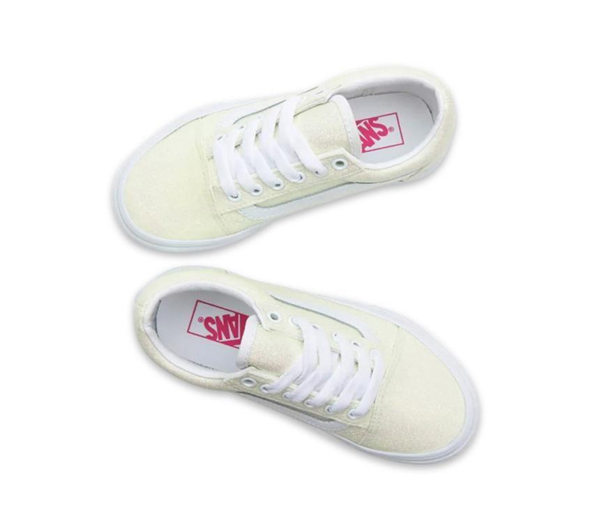 Vans Kids Old Skool (UV Glitter) Pink True White - 50-50 Skate Shop