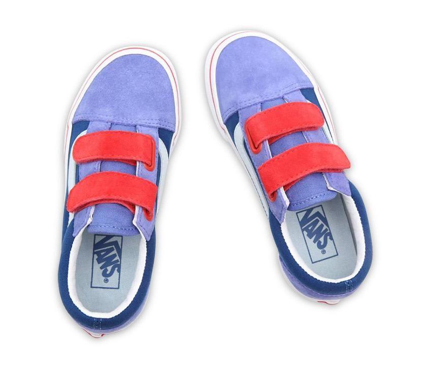 Vans Kids Old Skool (UV Glitter) Baja Blue High Risk Red - 50-50 Skate Shop