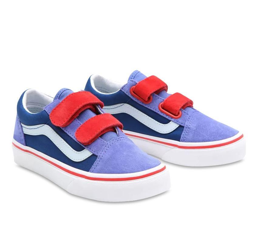Vans Kids Old Skool (UV Glitter) Baja Blue High Risk Red - 50-50 Skate Shop