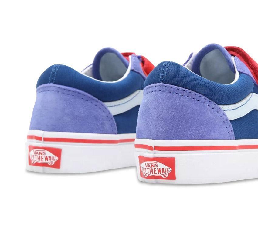Vans Kids Old Skool (UV Glitter) Baja Blue High Risk Red - 50-50 Skate Shop