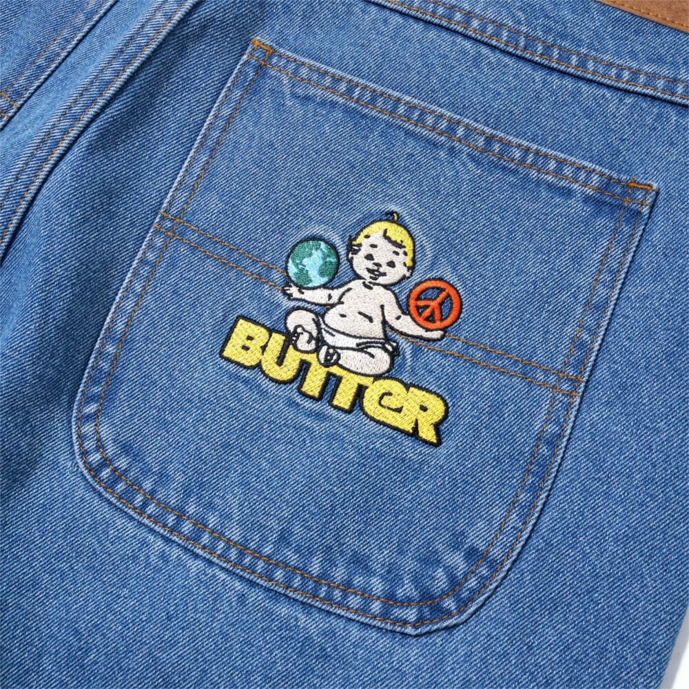 Butter Goods World Peace Denim Jeans Washed Indigo - 50-50 Skate Shop