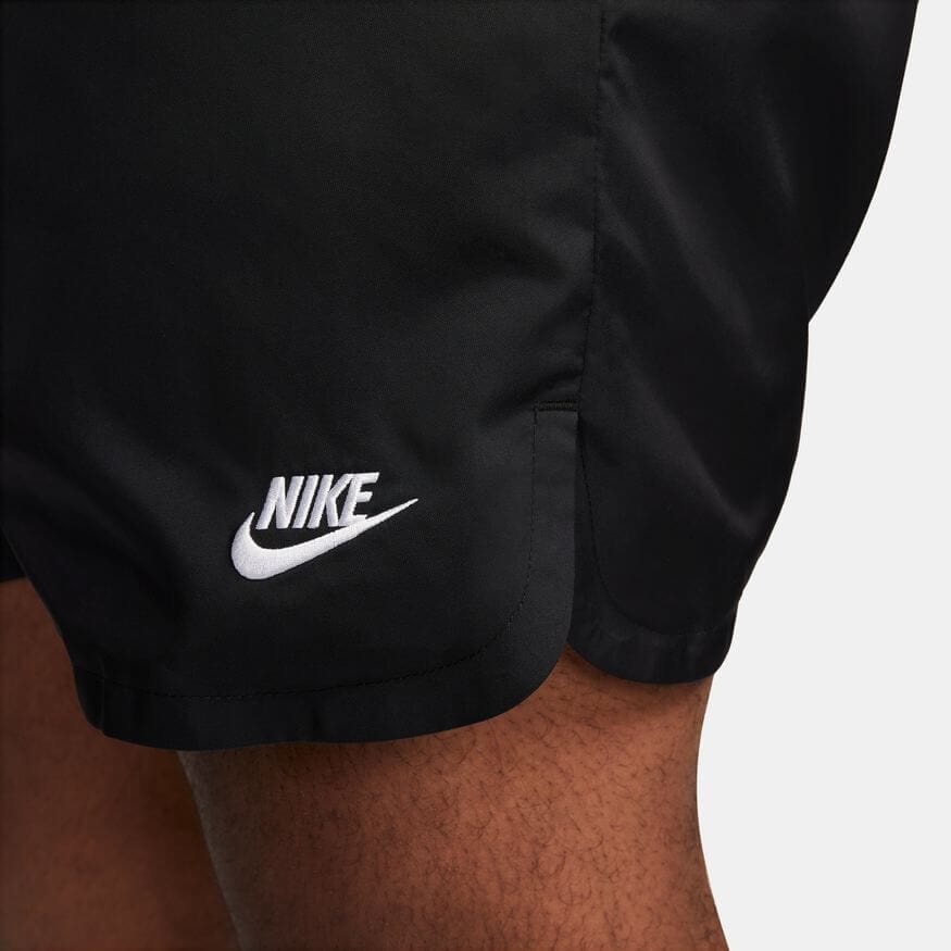 Nike Mens Woven Lined Flow Shorts Black White - 50-50 Skate Shop