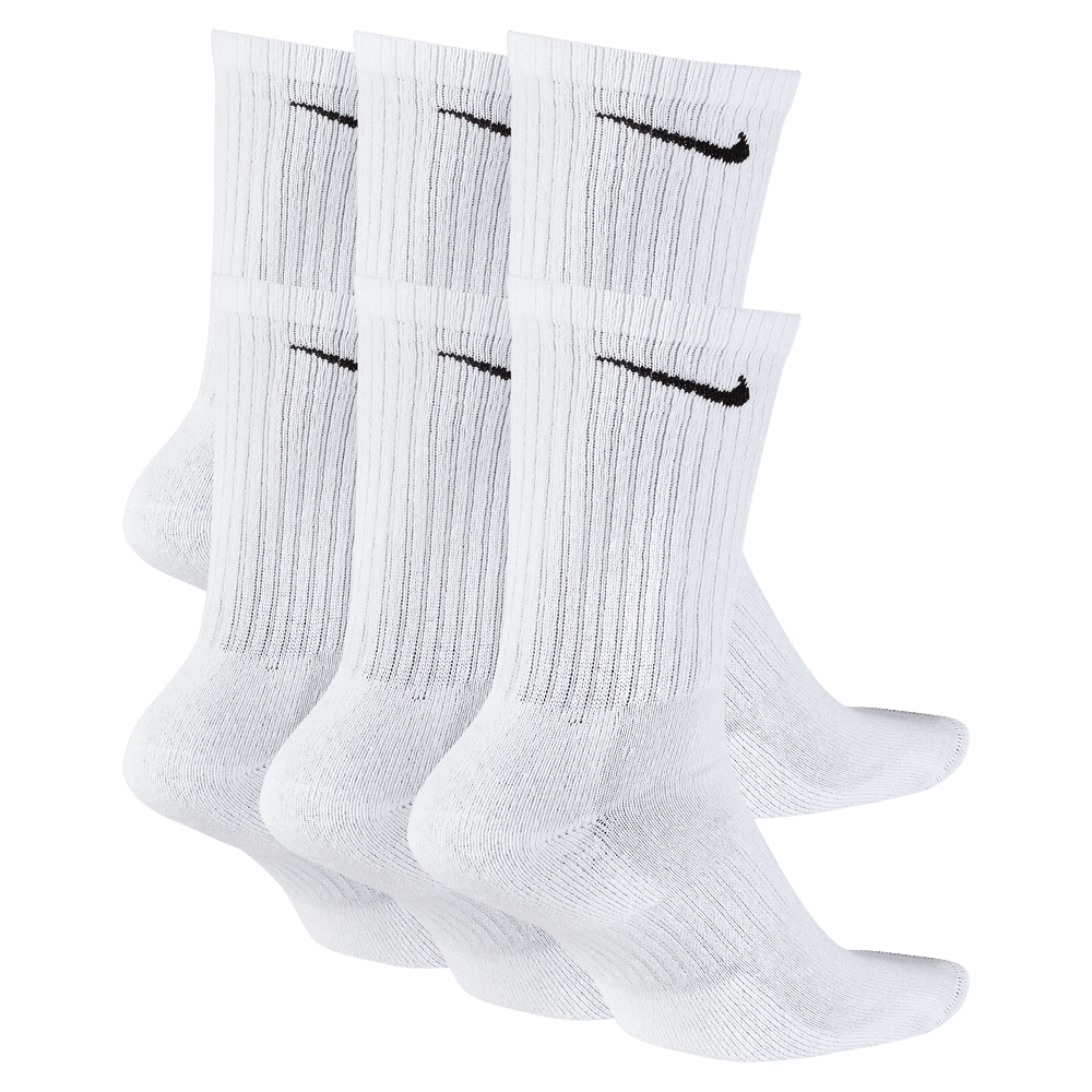 Nike SB Everyday Cushioned Training Crew Socks 6 Pack White 50 50 Skate Shop