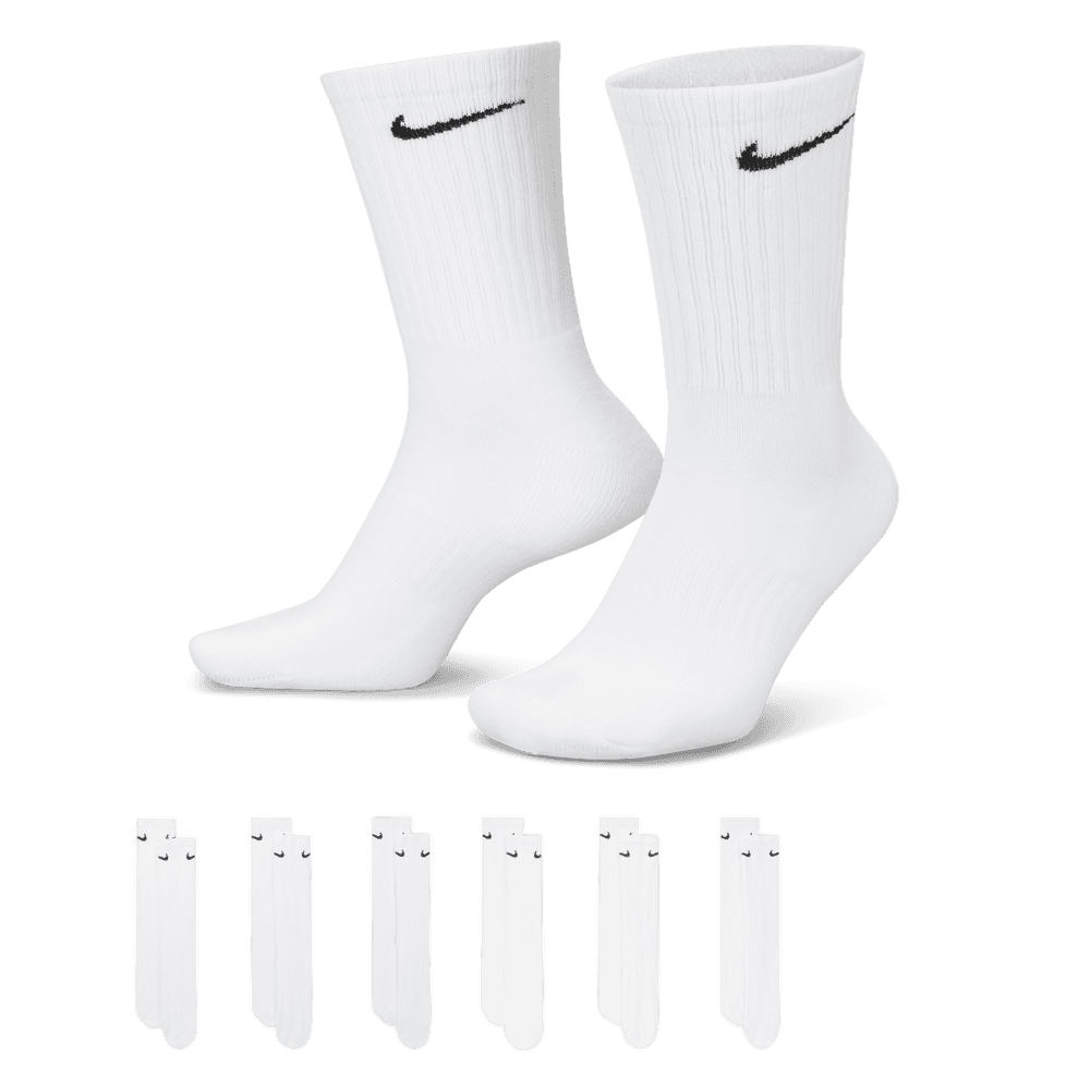Nike SB Everyday Cushioned Training Crew Socks 6 Pack White 50 50 Skate Shop