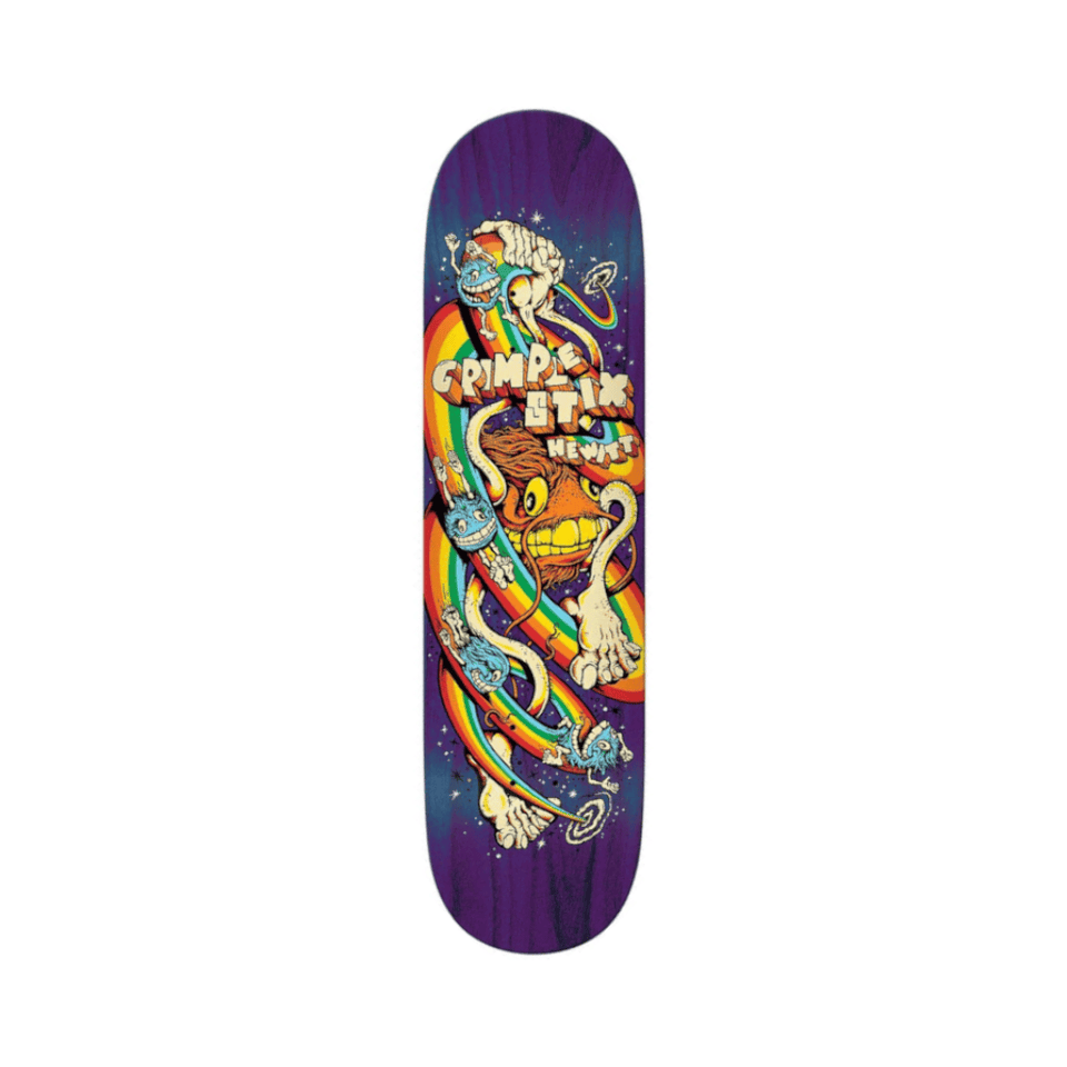 Anti Hero Skateboard Deck Grimple Zap Hewett 8.25" x 32" Purple 14.38" WB - 50-50 Skate Shop