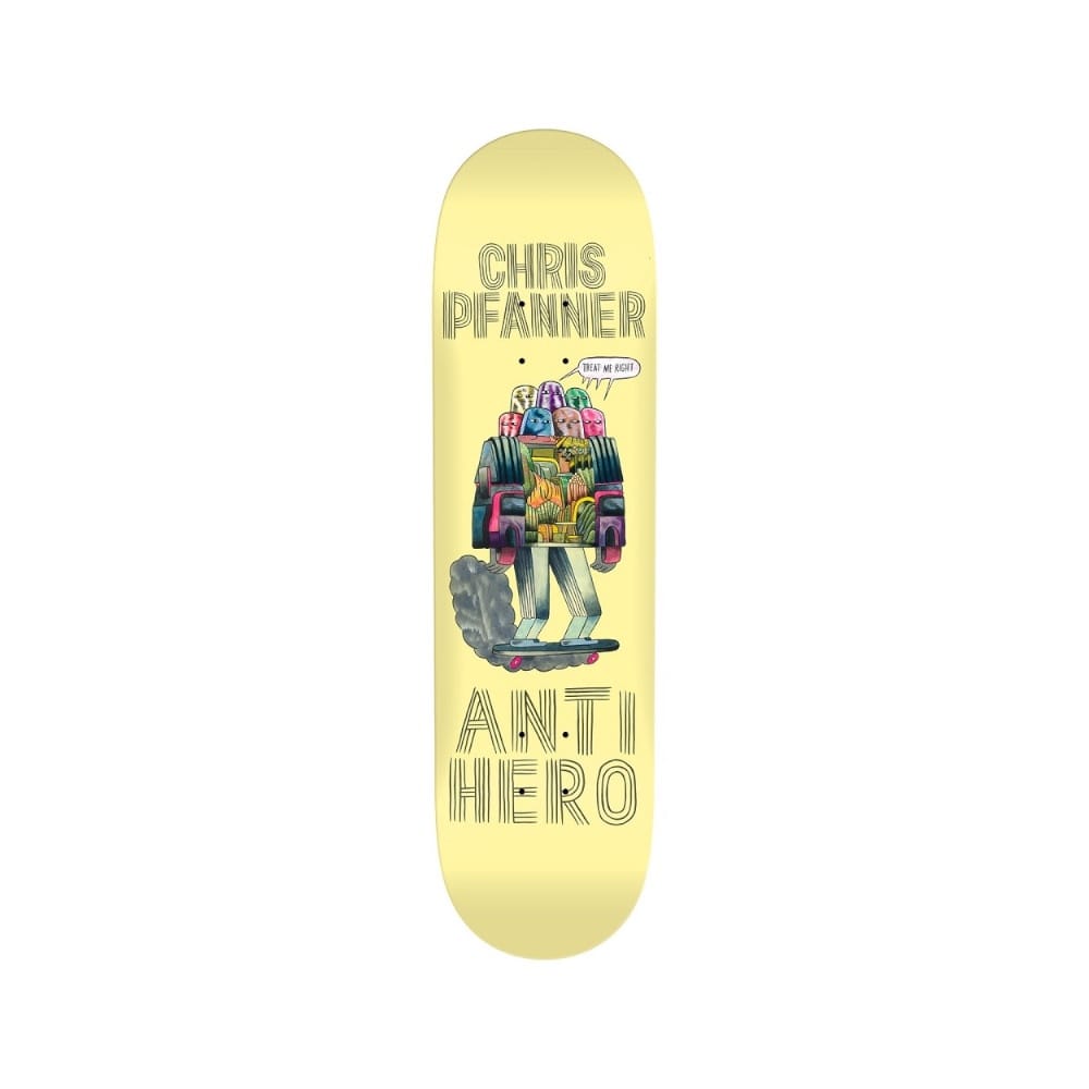 Anti Hero Skateboard Deck Hug Pavement Chris Pfanner 8.06" x 31.8" Yellow 14.38" WB