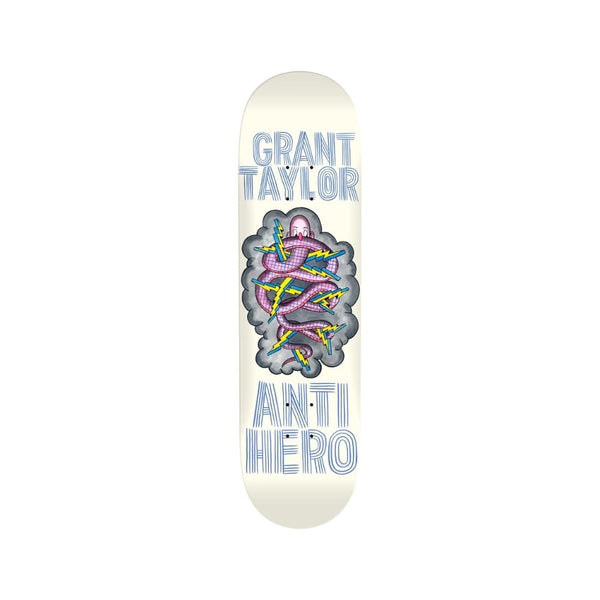 Anti Hero Skateboard Deck Hug Pavement Grant Taylor 8.38" x 32.25" Off White 14.5" WB - 50-50 Skate Shop
