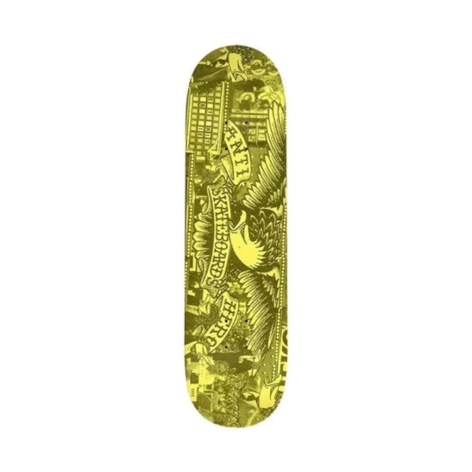 Anti Hero Skateboard Deck PP Wheel OF AH 8.5" x 32.18" Yellow 14.38" WB