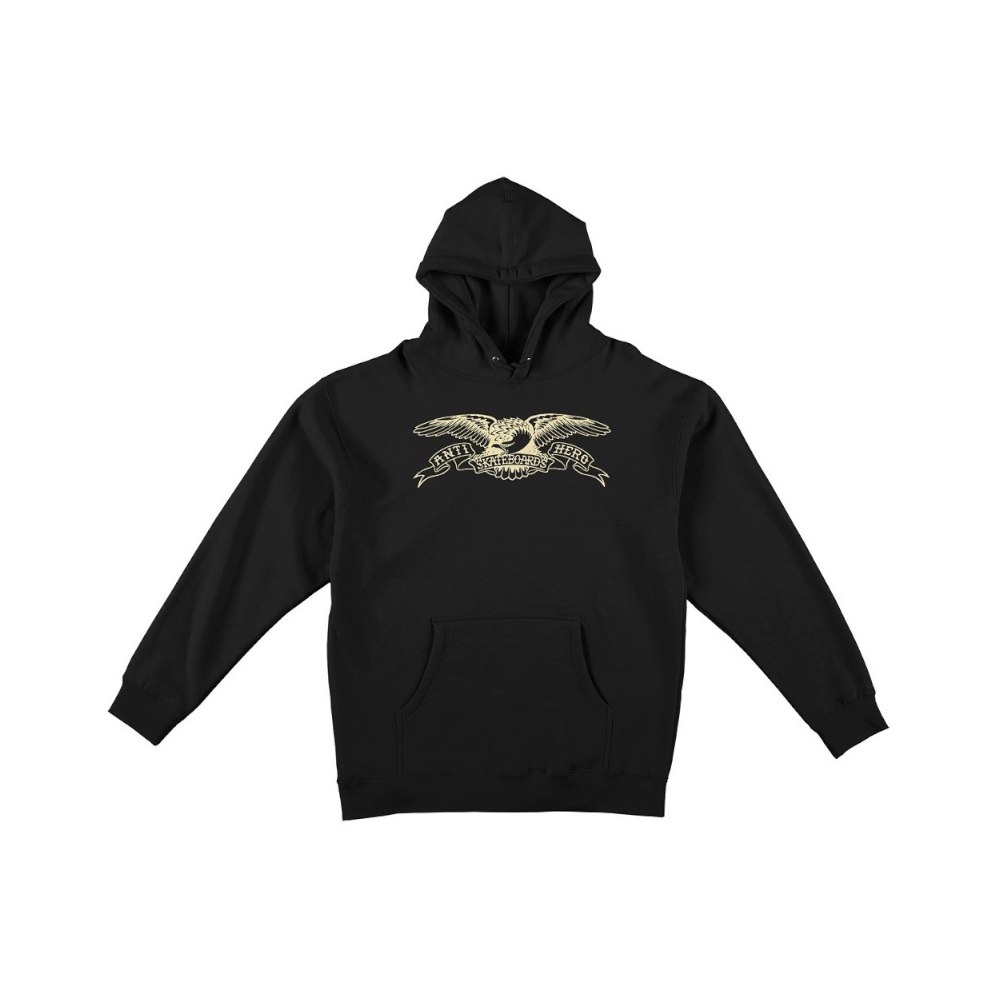 Antihero Skate Youth Sweater Hoodie Basic Eagle Black Off White - 50-50 Skate Shop