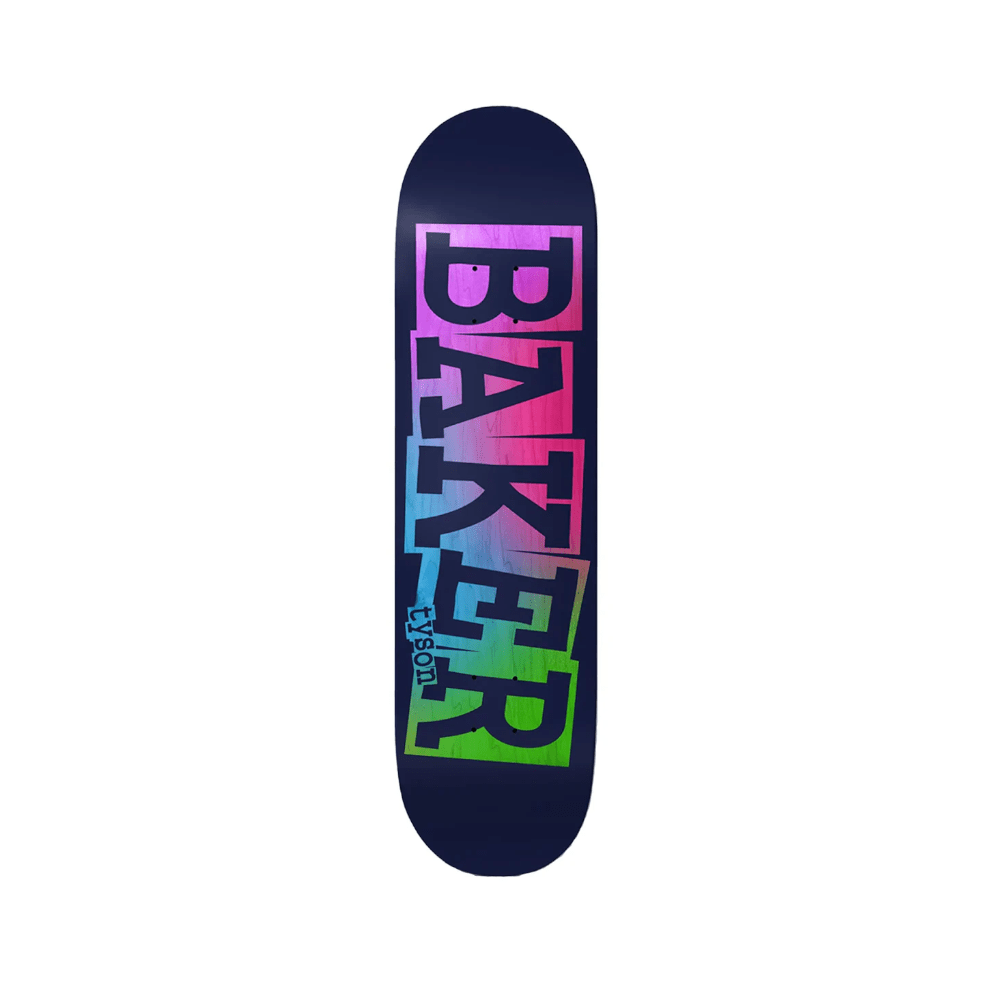 Baker Skateboard Deck Tyson Ribbon Navy Rainbow 8.25" x 31.875" 14.25" WB - 50-50 Skate Shop