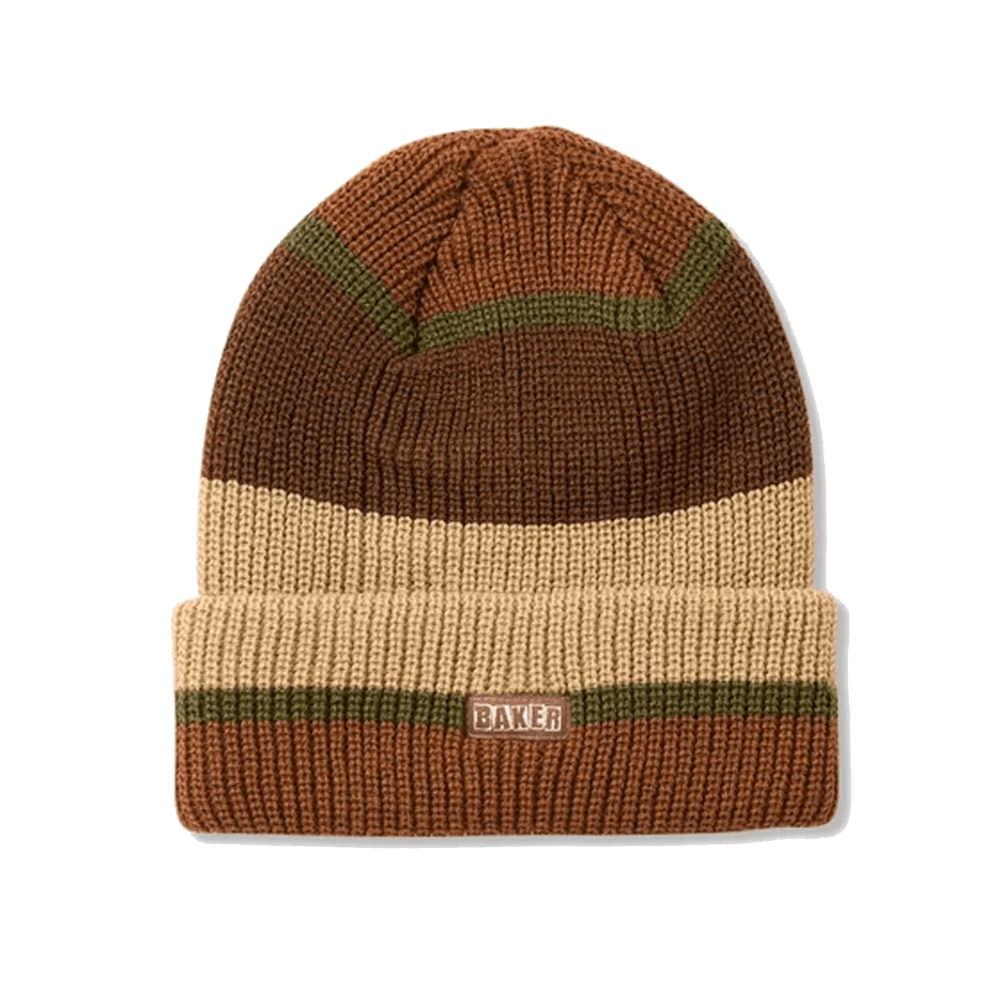 Baker Skate Brand Logo Brown Block Beanie - 50-50 Skate Shop