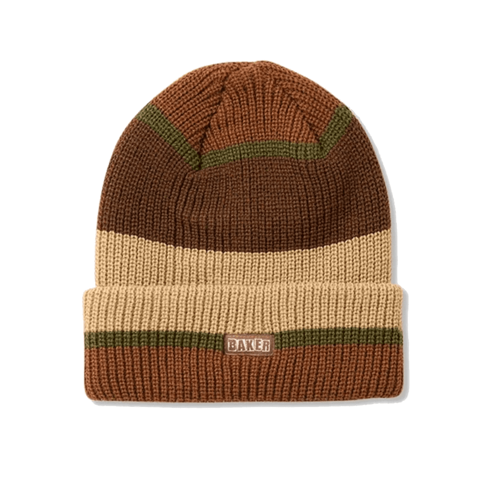 Baker Skate Brand Logo Brown Block Beanie - 50-50 Skate Shop