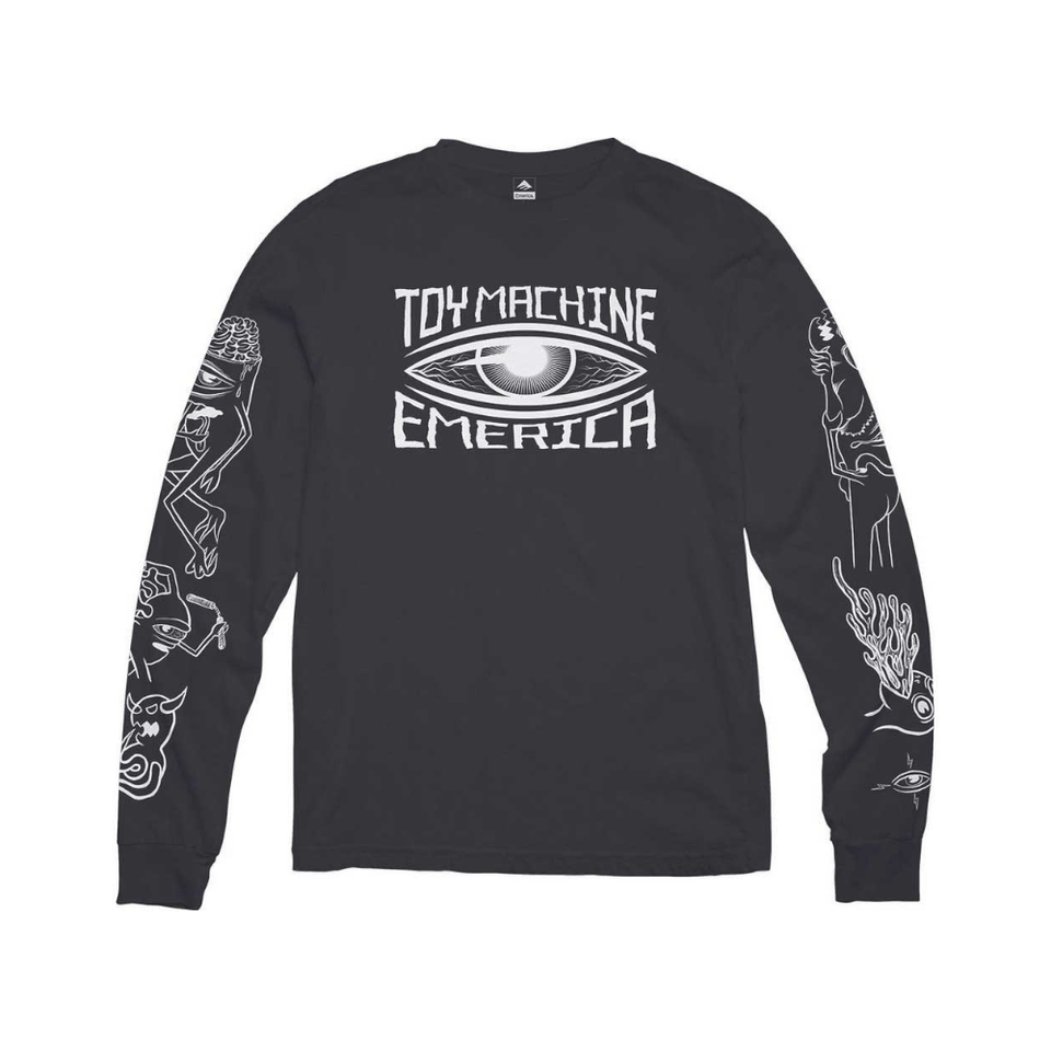 Emerica X Toy Machine Eye Long Sleeve Tee Black - 50-50 Skate Shop