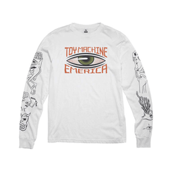 Emerica X Toy Machine Eye Long Sleeve Tee White - 50-50 Skate Shop