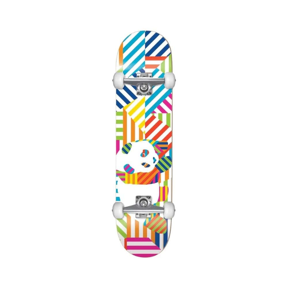 Enjoi Skateboard Complete Panda Stripes Resin 7.75" x 31.25" White Multi 13.875" WB