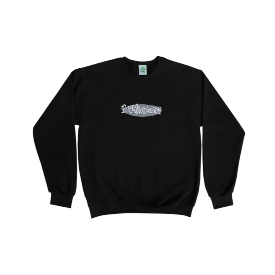 Frog Skate Crewneck Embroidered Logo Black - 50-50 Skate Shop