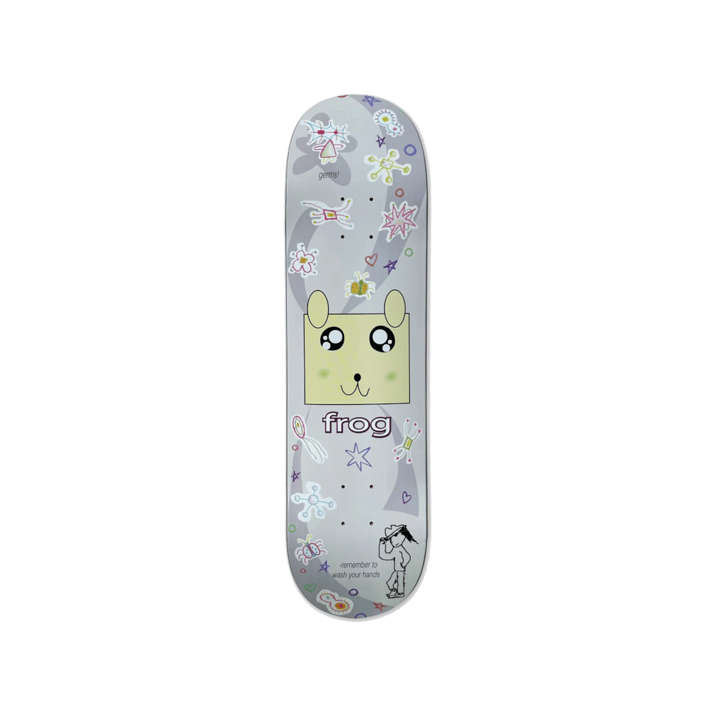 Frog Skateboard Deck Germs! 8.25" x 31.875" Grey 14.25" WB - 50-50 Skate Shop