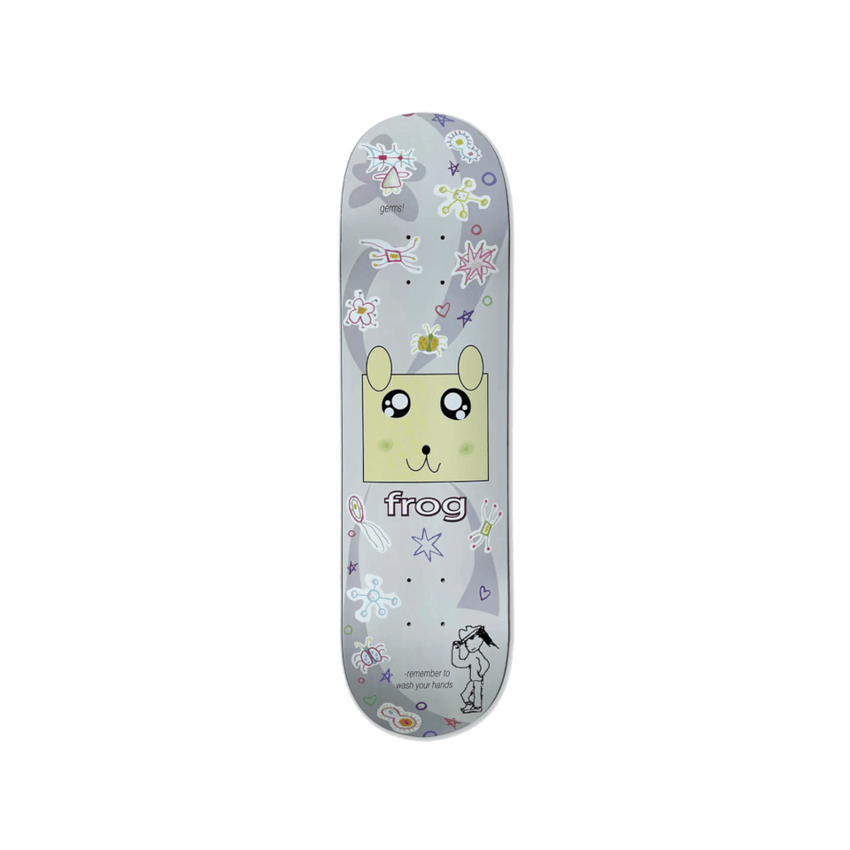 Frog Skateboard Deck Germs! 8.5" x 32.25" Grey 14.5" WB - 50-50 Skate Shop