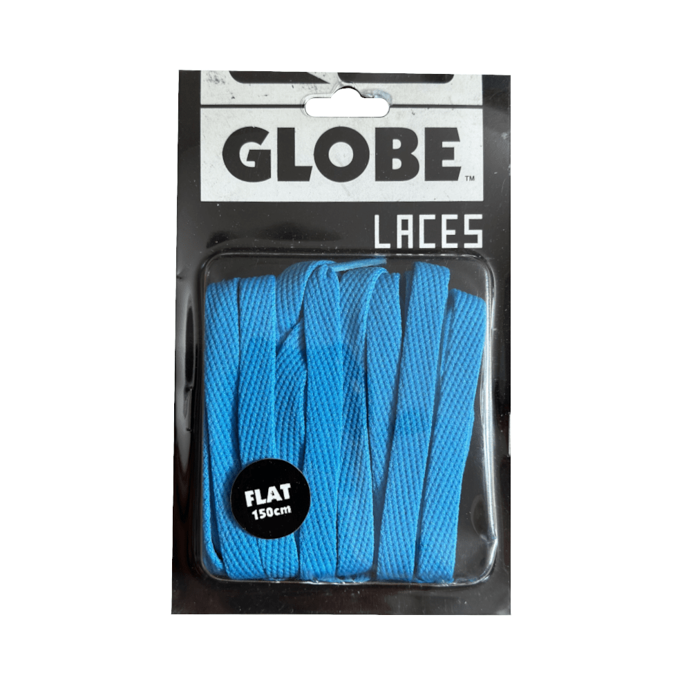 Globe Flat Laces 150cm Electric Blue (Pair) - 50-50 Skate Shop