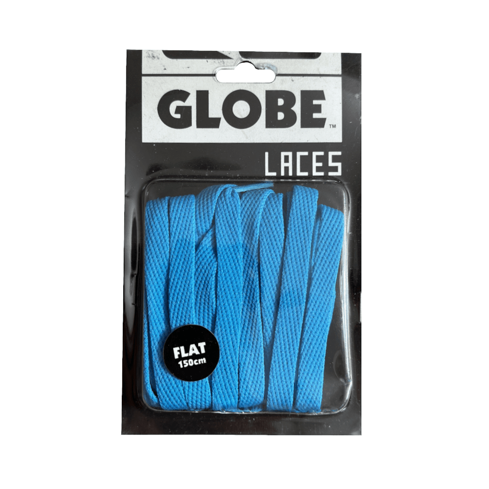 Globe Flat Laces 150cm Electric Blue (Pair) - 50-50 Skate Shop