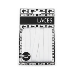 Globe Flat High Top Laces 180cm White (Pair)