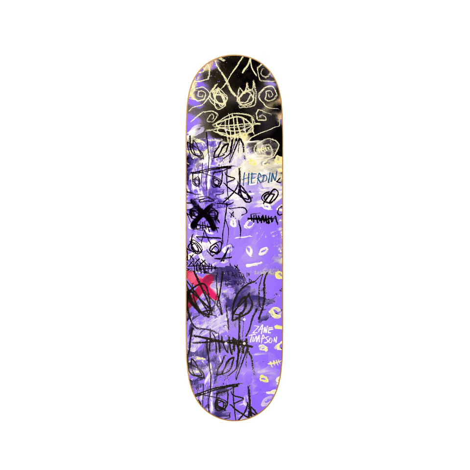 Heroin Skateboard Deck Zane Timpson Painted 8.75" x 32" Purple 14.4" WB - 50-50 Skate Shop