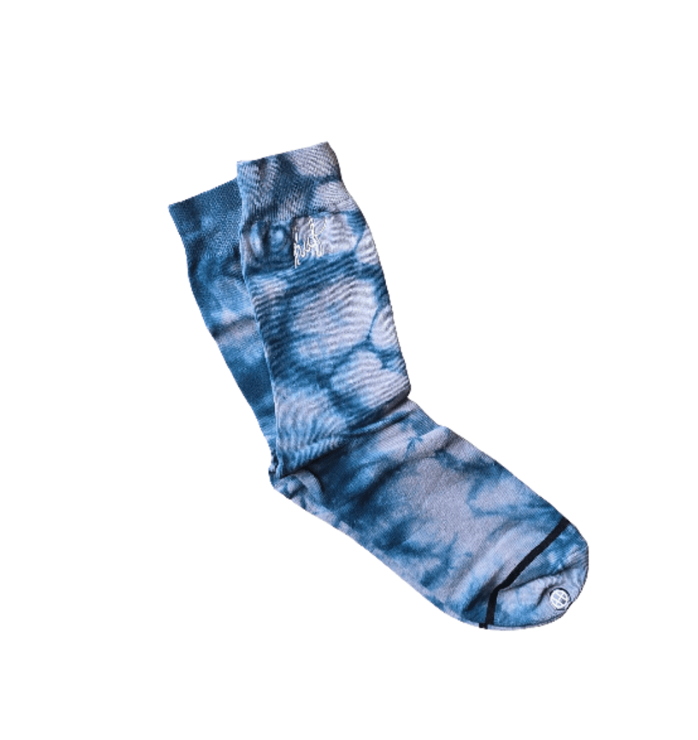 Huf Socks Script Logo Crystal Wash Navy - 50-50 Skate Shop