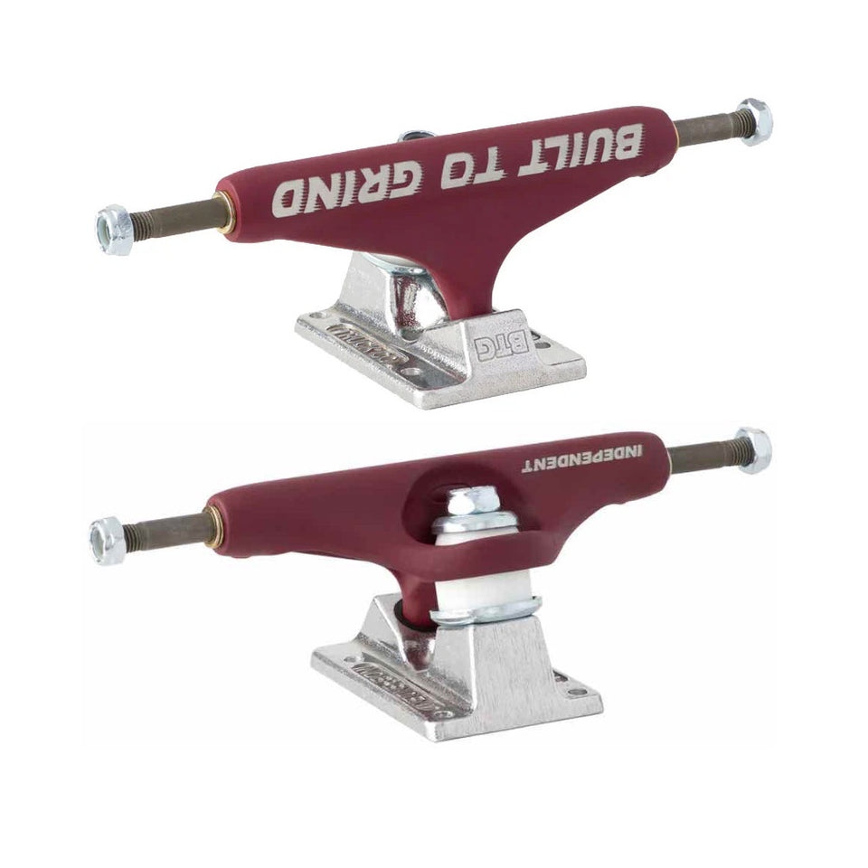 Independent BTG Speed Burgundy Silver Standard Trucks 149mm (8.5" Axle) - Set of 2