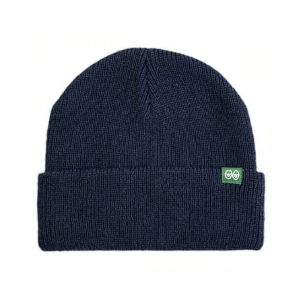 Krooked Skate Beanie Eyes Clip Cuff Navy Green - 50-50 Skate Shop