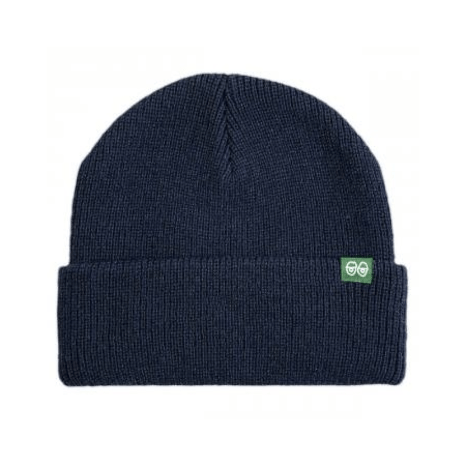 Krooked Skate Beanie Eyes Clip Cuff Navy Green - 50-50 Skate Shop