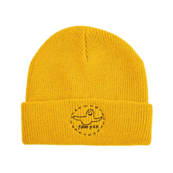 Krooked Skate Beanie Trinity Cuff Yellow Black - 50-50 Skate Shop