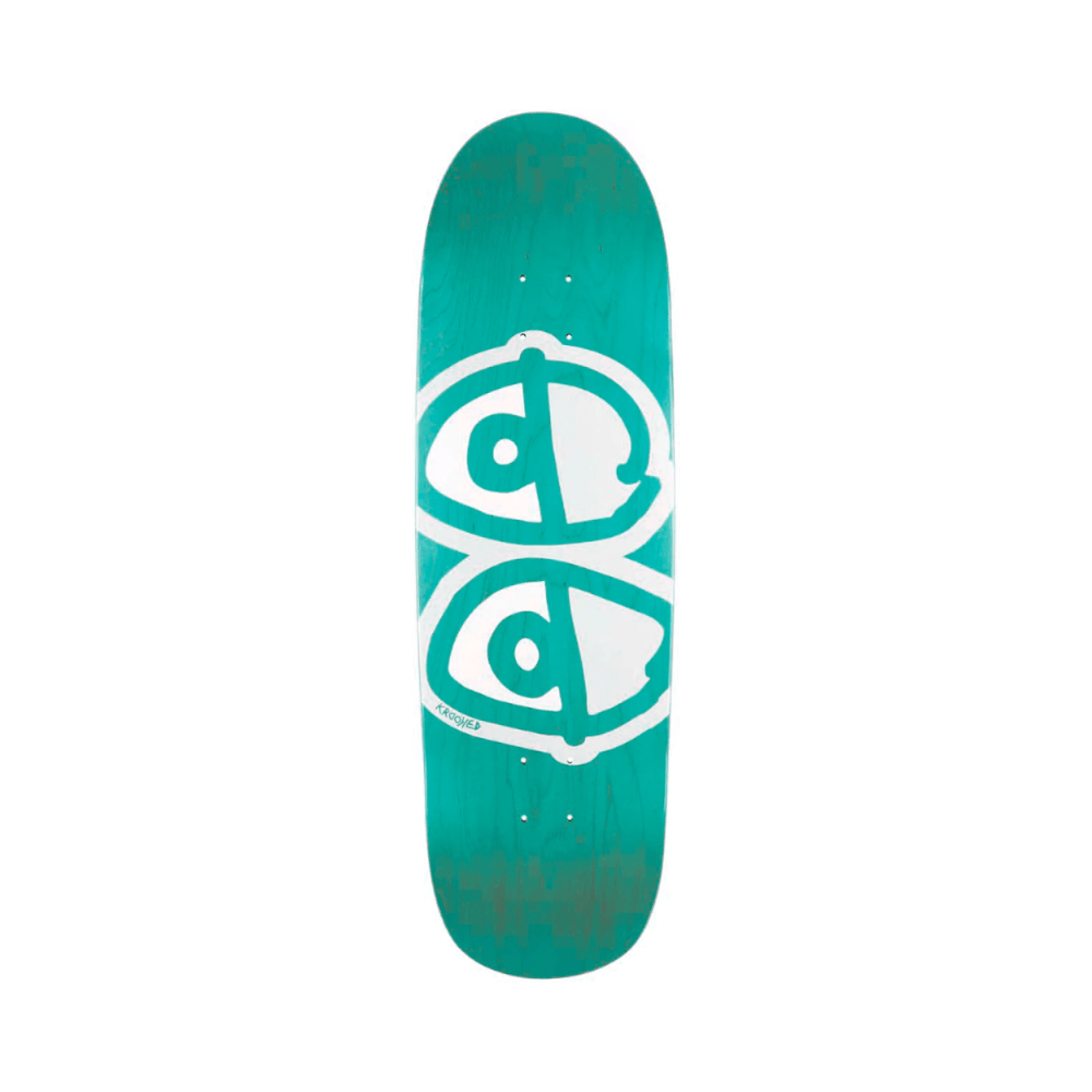 Krooked Skateboard Deck Team Eyes Shaped 9.3" x 33" Green 15" WB - 50-50 Skate Shop