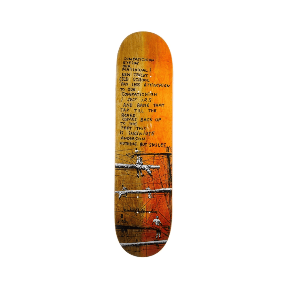 Krooked Skateboard Deck Xerox Manderson 8.06" x 31.8" Orange 14.38" WB - 50-50 Skate Shop