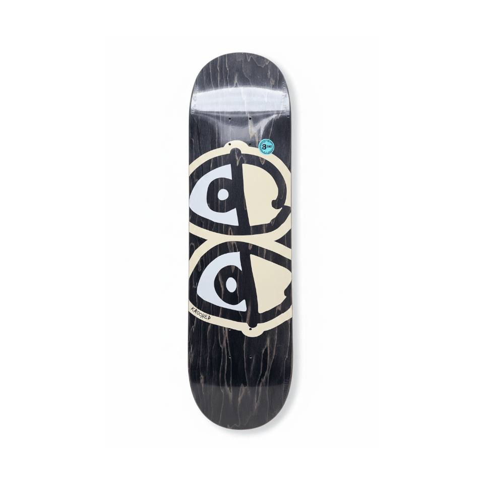 Krooked Skateboard Deck Team Eyes 8.38" x 32.25" Black 14.5" WB