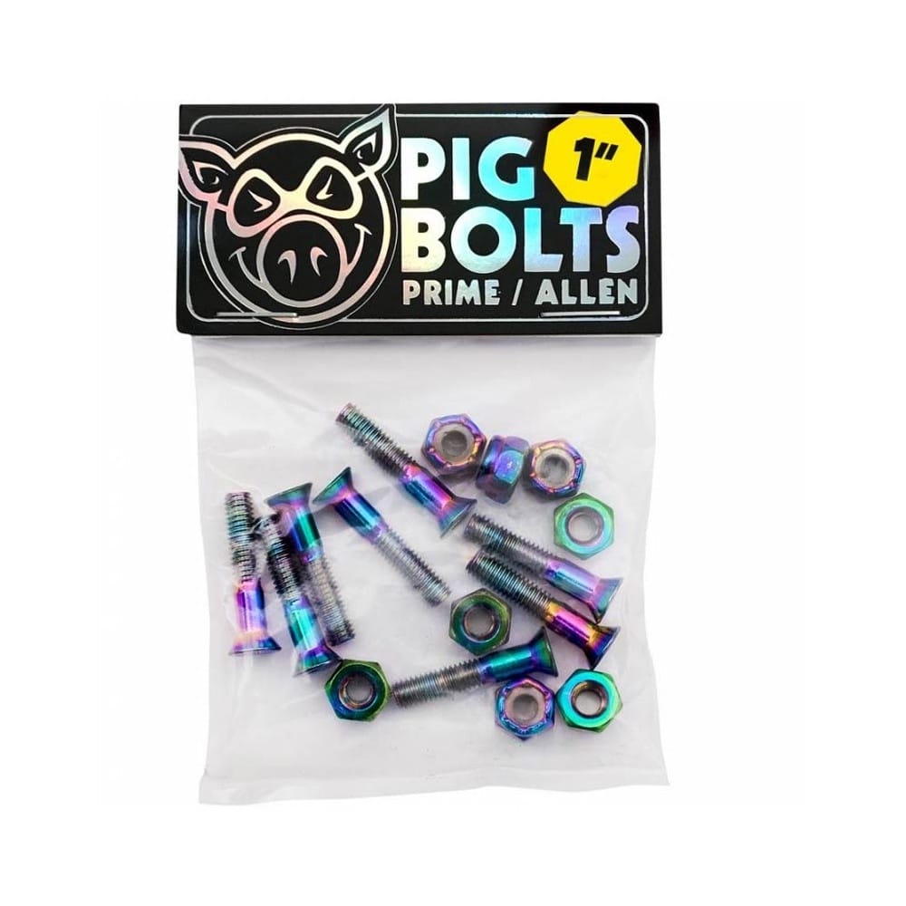 Pig Skateboard Prime Bolts 1" Allen Head - Set of 8