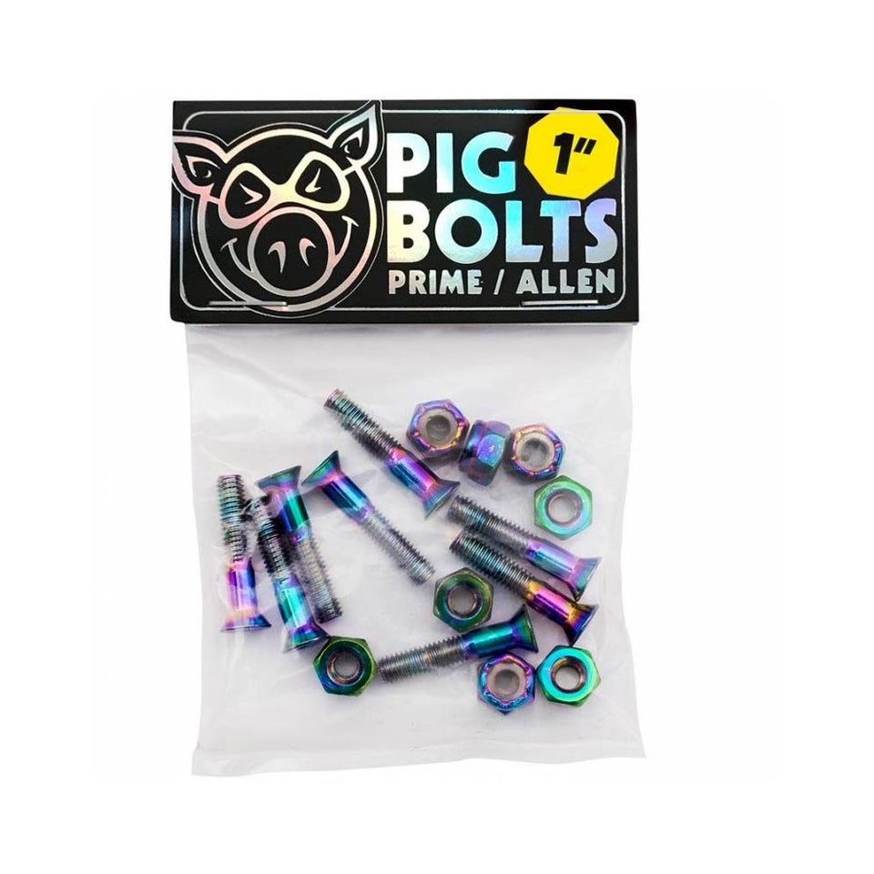 Pig Skateboard Prime Bolts 1" Allen Head - Set of 8