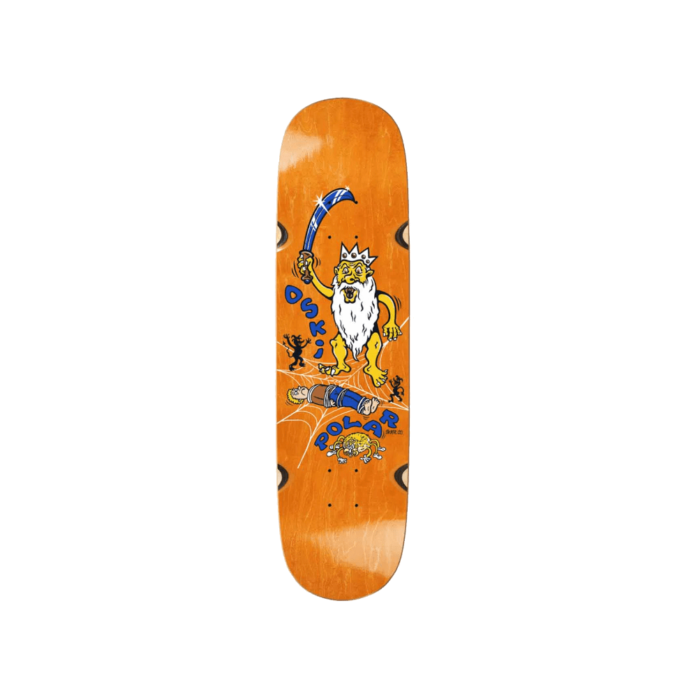Polar Skateboard Deck Oskar Rozenberg Spider King Wheel Well 8.25" x 32" Orange 14.25" WB - 50-50 Skate Shop