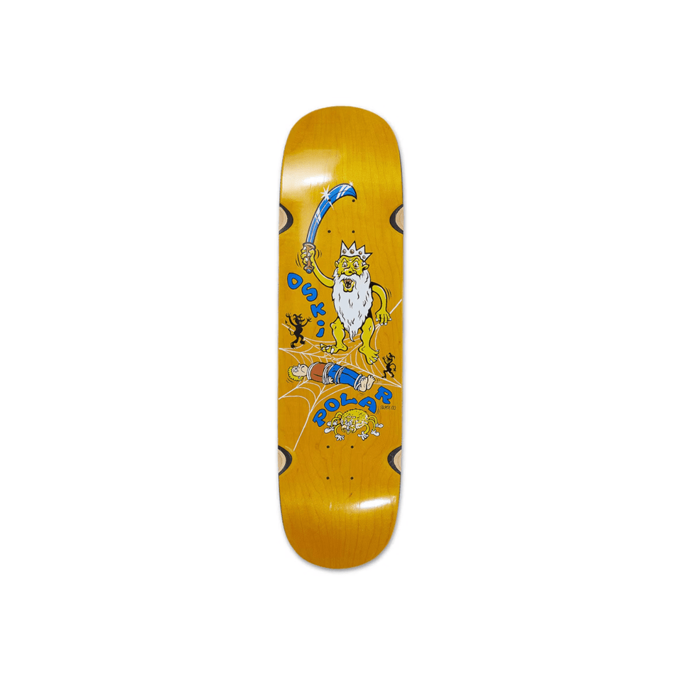 Polar Skateboard Deck Oskar Rozenberg Spider King Wheel Well P2 Shape 8.5" x 32.125" Yellow 14.5" WB - 50-50 Skate Shop