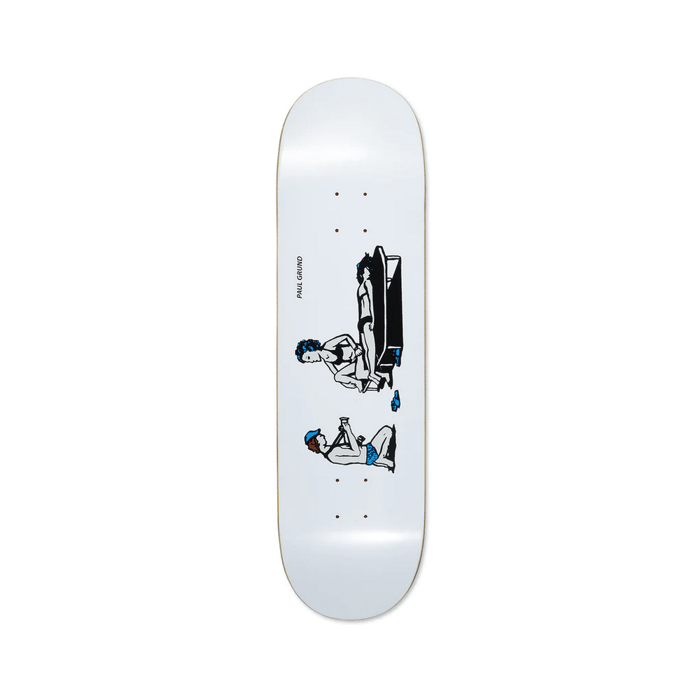 Polar Skateboard Deck Paul Grund Photographer 8.125" x 32" White 14.25" WB - 50-50 Skate Shop