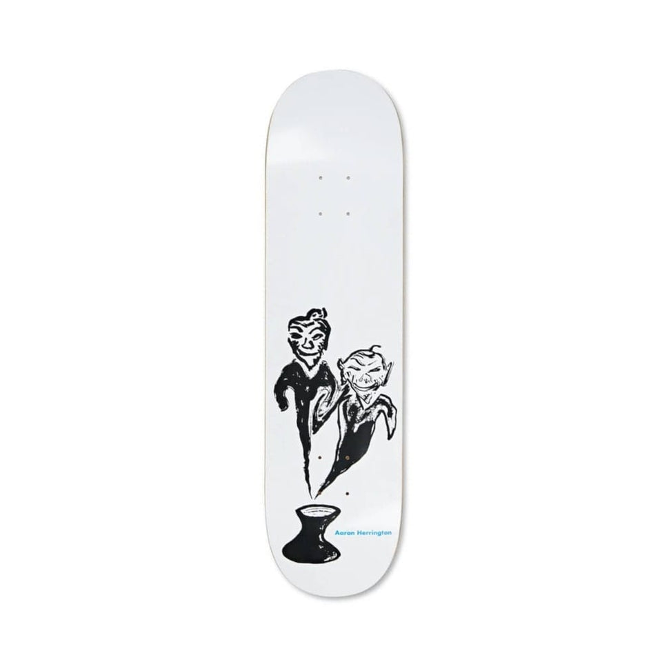 Polar Skateboard Deck Pot Demons Aaron Herrington 9.0" x 32.25" White 14.5" WB