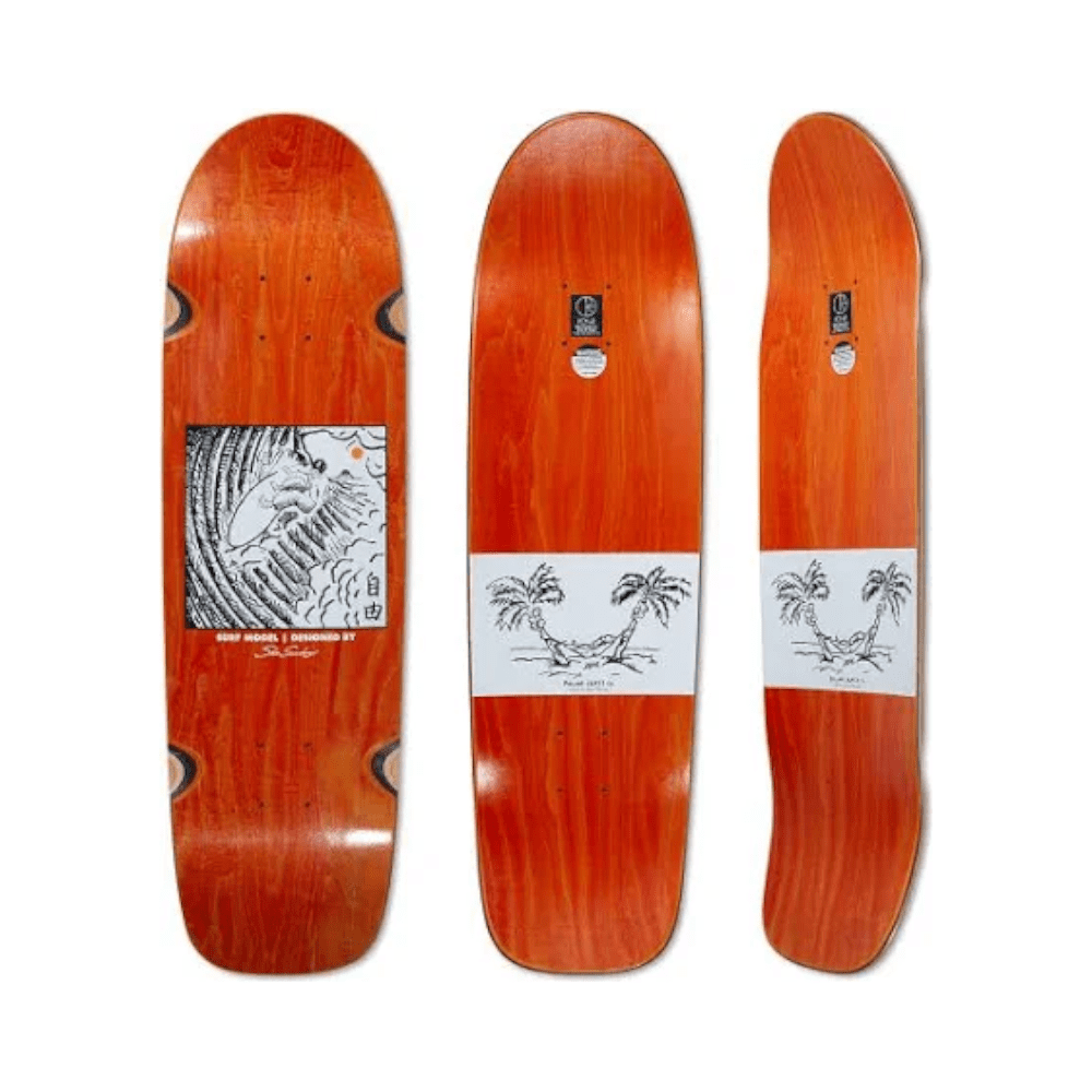 Polar Skateboard Deck Shin Sanbongi Freedom Wheel Well Surf Jr 8.75" x 31.35" Orange 14.375" WB - 50-50 Skate Shop