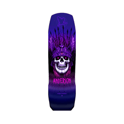 Powell Peralta Skateboard Deck Andy Anderson Heron Skull Purple 8.45
