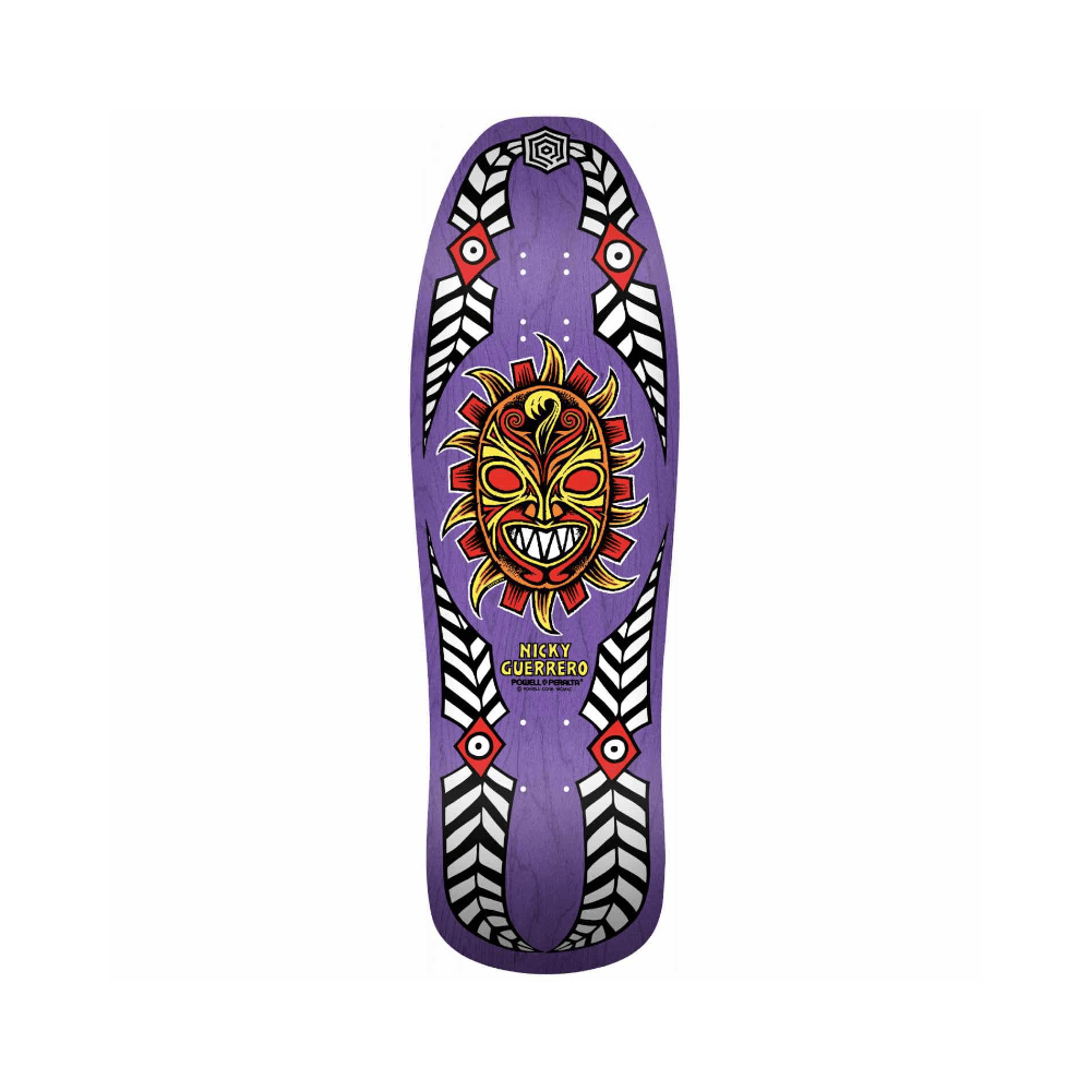 Powell Peralta Skateboard Deck Re-Issue Nicky Guerrero Mask Purple 10" x 31.75" - 50-50 Skate Shop