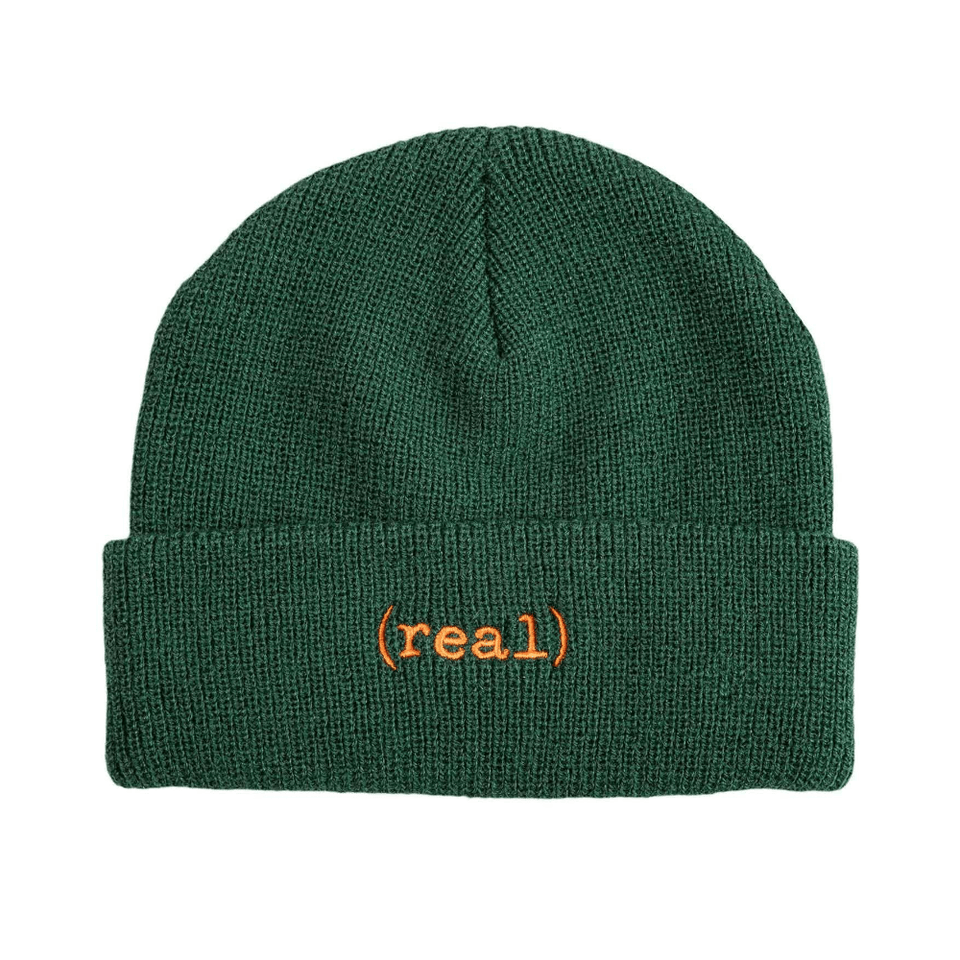Real Skate Beanie Lower Cuff Green Orange - 50-50 Skate Shop