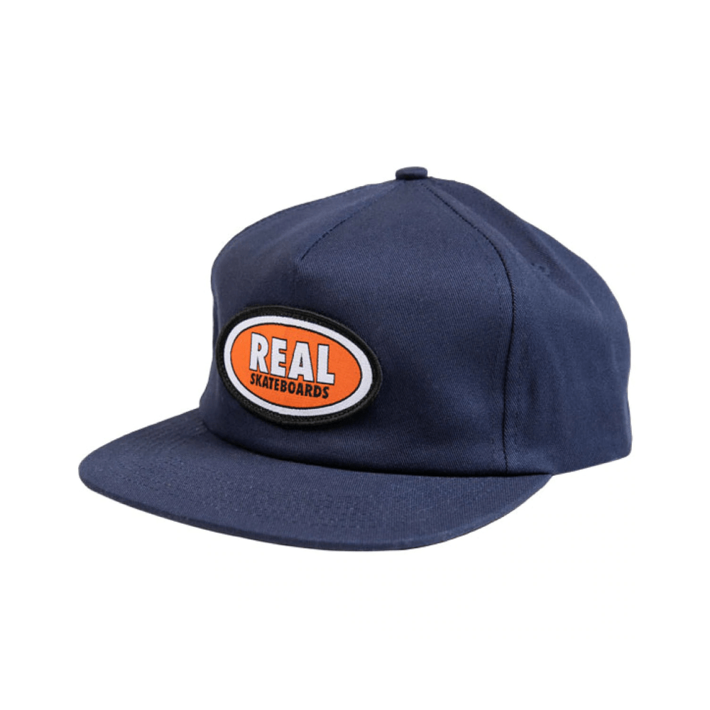 Real Skate Cap Adjustable Oval Navy Orange - 50-50 Skate Shop