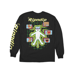 Ripndip Virtual Nermality Long Sleeve Tee Black - 50-50 Skate Shop