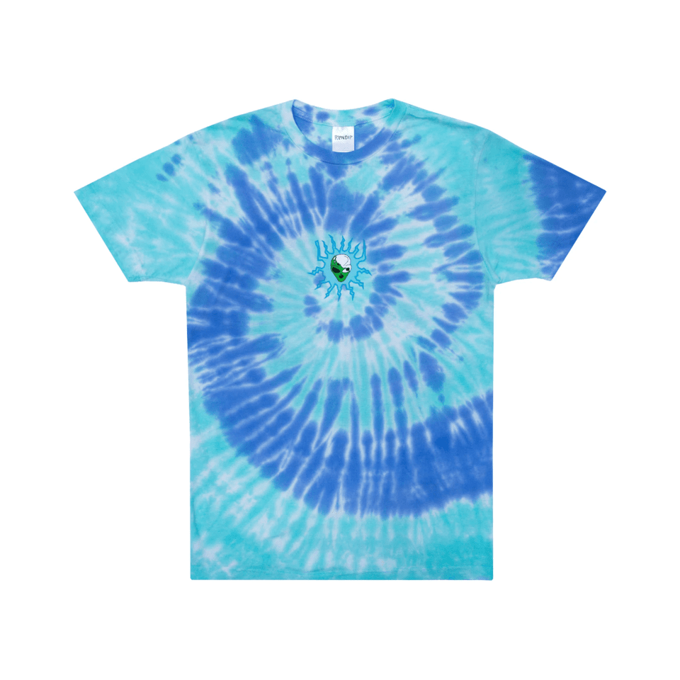 Ripndip Wizard Tee  Blue Aqua Spiral Dye - 50-50 Skate Shop