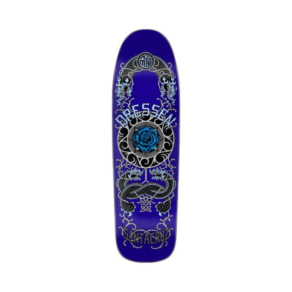 Santa Cruz Skateboard Deck Dressen Rose Crew One Shaped 9.31" x 32.36" Blue 14.6" WB
